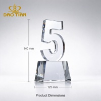 Plaque Numérique Personnalisée en Cristal pour Anniversaire 5, 10, 20, 50 Ans, Récompense Tournant de Route, Logo Gravé, Date, Cadeau d'Affaires, Vente en Gros