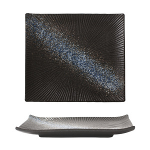 Nouveau style japonais moderne blanc noir pierre Grain <span class=keywords><strong>assiette</strong></span> en marbre <span class=keywords><strong>assiette</strong></span> à sushi en céramique vaisselle <span class=keywords><strong>assiette</strong></span> <span class=keywords><strong>carrée</strong></span> pour salade de steak - Product Image 5