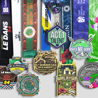 Médailles sportives personnalisées en alliage de zinc pour marathon, cyclisme, judo, football, soccer, triathlon avec ruban imprimé UV, médaille vierge