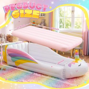 Cama Inflable de Viaje con Forma de Unicornio para Niños Pequeños, para Acampar, Casa, Hotel - Product Image 2