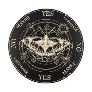 Tailai 6-8inch nghệ thuật cảm xạ bằng gỗ bói toán mặt trăng phù thủy bàn thờ wiccan cung cấp năm con lắc pha lê đen laser trang trí - Product Image 6