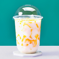 Gobelets en Plastique Transparents Forme U Personnalisables à Usage Unique pour Bubble Tea, avec Couvercle