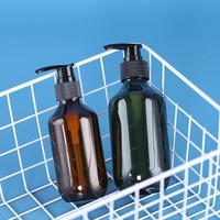 Flacon de lotion cosmétique en PET brun opaque multicolore de 500 ml, marque SY, avec pulvérisateur à pompe ovale, impression UV/écran, faux cils