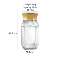 Vente en gros personnalisé de haute qualité de distribution portable 455ml 885ml avec bouchon à vis pot en verre de café