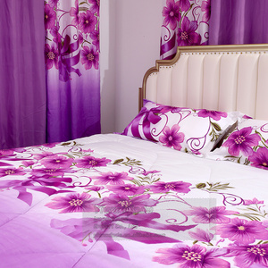 Juego de cama de edredón de 8 piezas tamaño King estilo americano 2025 con patrón impreso cortinas a juego poliéster relleno en Stock - Product Image 3