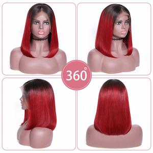 Factory Direct T1b-burgundy HD Lace <b>Bob</b> <b>Wig</b> 13x4 Human Hair Lace Frontal <b>Wig</b> T1B-99J <b>Bob</b> HD Lace <b>Bob</b> <b>Wig</b> for Black Women - Product Image 2