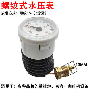 Brand New Dual-Purpose Wall-Mounted Boiler Water Pressure Gauge 4BAR Steam Gauge Capillary Tube <b>Clip</b>/Thread for Underfloor - Product Image 2