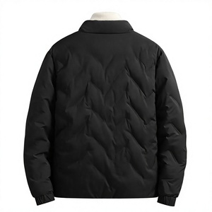 Veste matelassée d'hiver de luxe décontractée pour homme ZEDDISH CLOTHING - Tissu tricoté respirant uni sur le devant, col montant en laine - Product Image 6