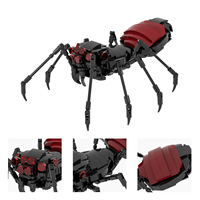 Ensemble de blocs de construction en briques DIY, araignée rouge, décoration de bureau créative, modèle d'assemblage mignon, jouet pour enfants, MOC3088