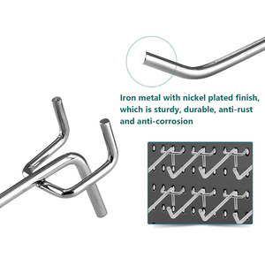 Stainless Steel <b>Chrome</b> Plated Peg Board Display Single Straight <b>Hook</b> Set for Shops with Customizable Options - Product Image 5