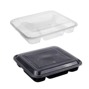 Carryout Take Out Away Food Packing Container With 4 Compartments