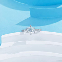Bague de fiançailles classique à 6 griffes en diamant de laboratoire, or blanc 18 carats, pour femme, bijoux fins, best-seller