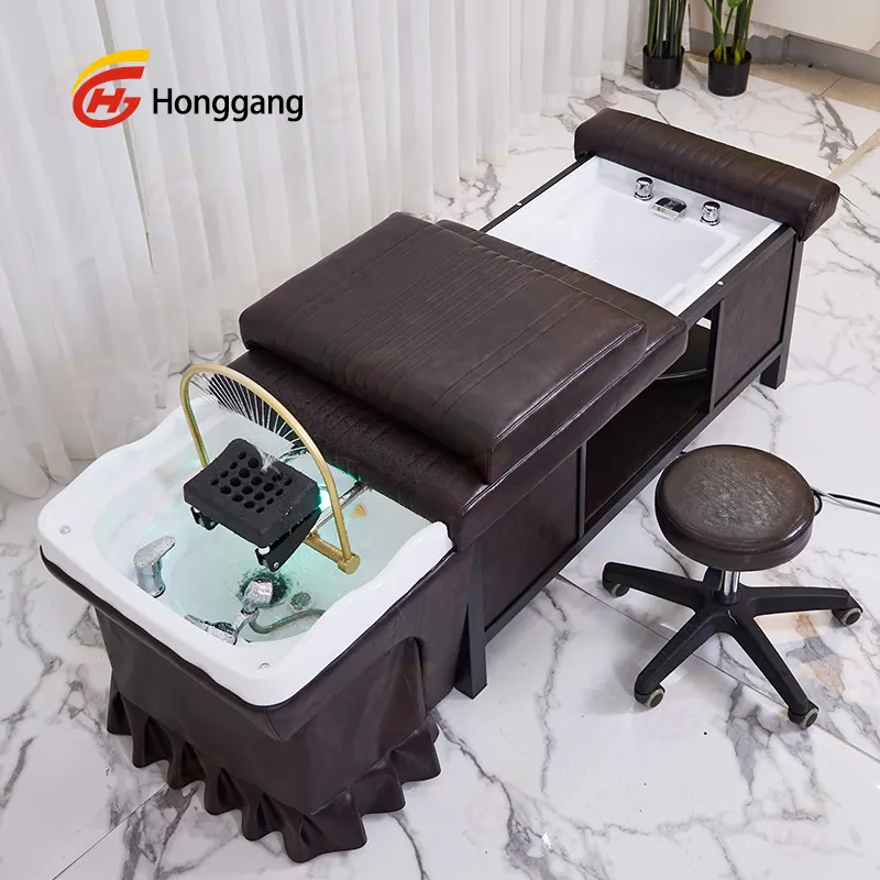 2021 new shampoo chair can wash hair and pedicure with foot basin  head and legs can be stretched