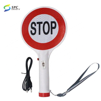 Garde de franchissement routier, contrôle de la circulation, Rechargeable, clignotant double face, signalisation de sécurité routière, à main, Led, panneau de pagaie d'arrêt lent
