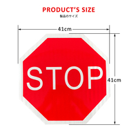 Autocollant Réfléchissant PC 41cm Panneaux de Signalisation de Qualité Ingénieur Autocollants Réfléchissants de Panneau d'Arrêt pour la Circulation