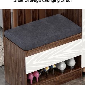 เฟอร์นิเจอร์ห้องนั่งเล่น ตู้เก็บรองเท้าสุดหรู สไตล์นอร์ดิกเรียบง่าย ตู้เก็บรองเท้าทันสมัย พร้อมราวแขวนเสื้อผ้า - Product Image 5