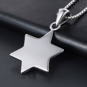 Colgante de estrella de acero inoxidable con diseño geométrico hexagonal para fiesta, collar de moda SP219 - Product Image 4