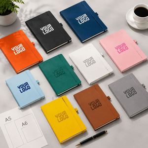 Wholesale <b>A5</b> Notebook Customized Logo Design Business Gift for Bank Hotel Office Pu Leather Cover Notebook Custom - Product Image 1