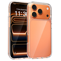 Coque arrière rigide transparente en PC pour iPhone 17 Pro Max 16E 14 15 Plus 17 Air 11 12 13, avec pare-chocs antichoc en TPU