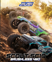 Voiture de course monster 4x4 JIUSI 1/10 haute vitesse 80 km/h, moteur brushless HOBBYWING, télécommande 2,4 GHz 5 canaux, portée 350 mètres
