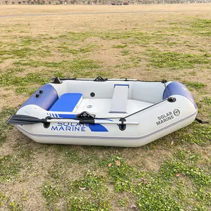 2米2人PVC充气皮划艇划船船便携式独木舟适合成人和儿童气垫地板，带附件