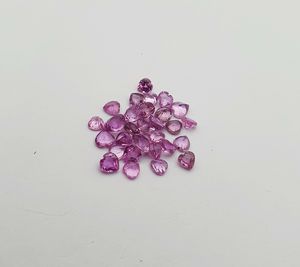 Lote de 29 piedras preciosas sueltas cortadas en corazón de zafiro Rosa natural para hacer joyas, anillos para pendientes con certificado IGI - Product Image 4