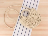 Vente chaude nouveau demi-rond plage sac à main paille tissé rotin osier vacances plage sac fourre-tout mode femme sac à bandoulière