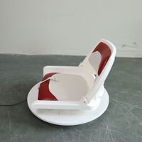 Chaise de pêche en bateau rouge et blanc simple en cuir PU pliant siège à dossier bas chaise multifonctionnelle Yacht voiture RV bateau accessoires