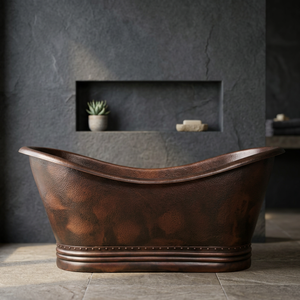 Baignoire autoportante ovale en cuivre, fait main, pour la maison et l'hôtel - Artisanat indien - Product Image 4