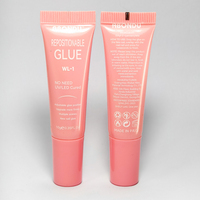 Colle à ongles semi-solide sans UV 10g, gel adhésif rose pour faux ongles à presser avec dissolvant
