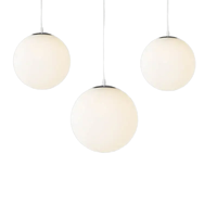 Lampe suspendue moderne à LED blanche unique en forme de boule à bulles, lustre opale, abat-jour globe, blanc chaud