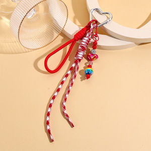 <span class=keywords><strong>Portachiavi</strong></span> Artigianale in Plastica con Decorazione <span class=keywords><strong>a</strong></span> Corda Annodata Colorata, Ciondolo per Auto Personalizzato alla Moda - Product Image 3