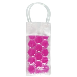 Colorful Hexagonal Gel Wine Cooler Bag With Handle For Bottle Insulation - Product Image 3