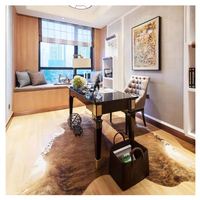 Dernières tapis de sol en peau de vache naturelle de conception blanche brune tapis de peau de vache véritable de luxe pour le s