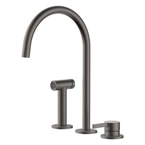 Neue Küchenspüle-Wasserhahn Messing mattschwarze Feder-Wasserhahn Einzelfanger zum Ziehen 360° rotierender Kalter und Heißer Mischer Wasserspüler - Product Image 4