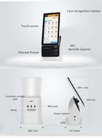 Terminal Punto de Venta TC TOUCH K12 de 15.6 Pulgadas con Sistema Android/Windows, Kiosco de Autoservicio con Escáner, Impresora y Soporte de Pared para Restaurantes y Comercios Minoristas