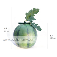 Idée de décoration d'été fruit artificiel réaliste imperméable à l'eau poids léger fausse pastèque avec tige pour la décoration de maison de ferme de manoir