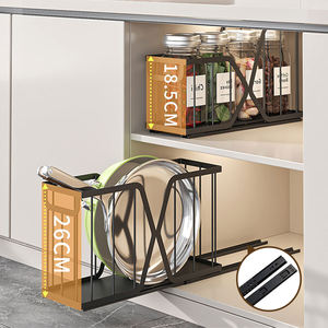Panier en métal étroit coulissant pour armoires de cuisine, étagère de rangement coulissante pour épices <span class=keywords><strong>et</strong></span> casseroles, panier de rangement coulissant - Product Image 2