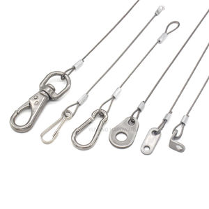 สายสลิงเชือกลวดเหล็ก1.2-2มม. พร้อมสายร้อยตาไก่พร้อมตะขอเกี่ยว - Product Image 1