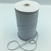 Bande plate élastique tricotée en caoutchouc, disponible en blanc et en noir, idéale pour le vêtement, vente en gros, 6mm