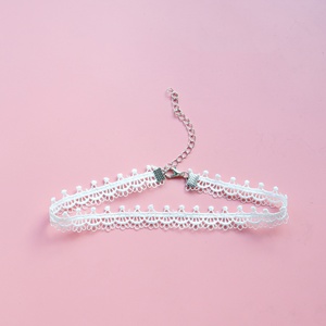Kalung Choker Renda Bunga Putih Elegan untuk Wanita - Product Image 2