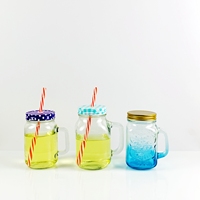 Verre à boire personnalisé en verre dépoli, type canette de bière, gobelet, verre transparent type bocal Mason, tasse avec couvercle et paille en verre, pour cadeaux d'affaires