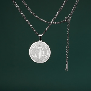 Dawapara Saint Benoît Sceau Collier Jésus Croix Religieux Amulette Pour Force Paix Prière De L'<span class=keywords><strong>exorcisme</strong></span> Bijoux En Acier Inoxydable - Product Image 5