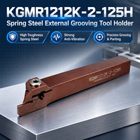 Porte-outil de rainurage frontal en acier à ressort KGMR1212K2 125H pour tour CNC, compatible avec les plaquettes GMM pour le rainurage frontal des métaux