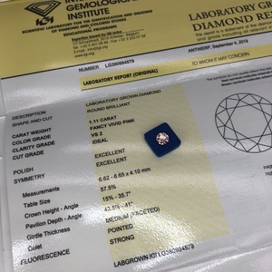 メッシジュエリー カスタムメイド メンズ向け ファンシーカラーレッドダイヤモンド ラボグロウンピンクダイヤモンド - Product Image 2