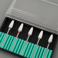 Foret à ongles en céramique blanc, outils de manucure professionnels, 1 pièce, mèche de meulage en forme d'arbre, 3/32"