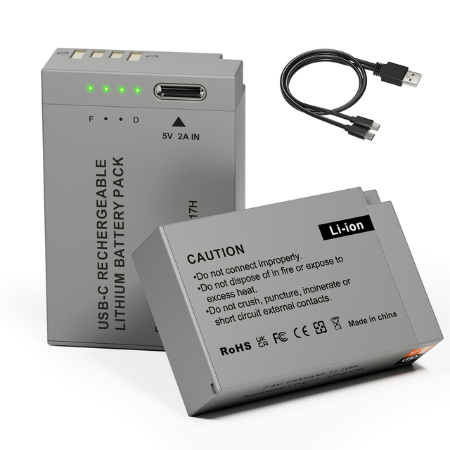 Replacement Camera Battery for Canon EOS R50 R10 R8 RP Rebel T7i T8i M6 Mark II 1500mAh Li-ion LP-E17 LP-E17D OEM