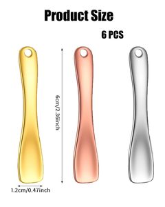 EASTER Spatule cosmétique mini en alliage de zinc argent/or pour lifting du visage, cuillère à crème, petit outil de maquillage, logo laser, usage domestique - Product Image 2
