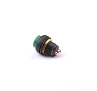Fourniture d'usine Toowei 12mm ip67 interrupteur à bouton-poussoir rond en plastique vert à verrouillage étanche avec deux broches