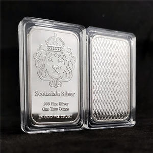 Lingotto Souvenir in Lega di Zinco Placcato Argento da Un'Oncia Scottsdale Lion Bars - Product Image 1